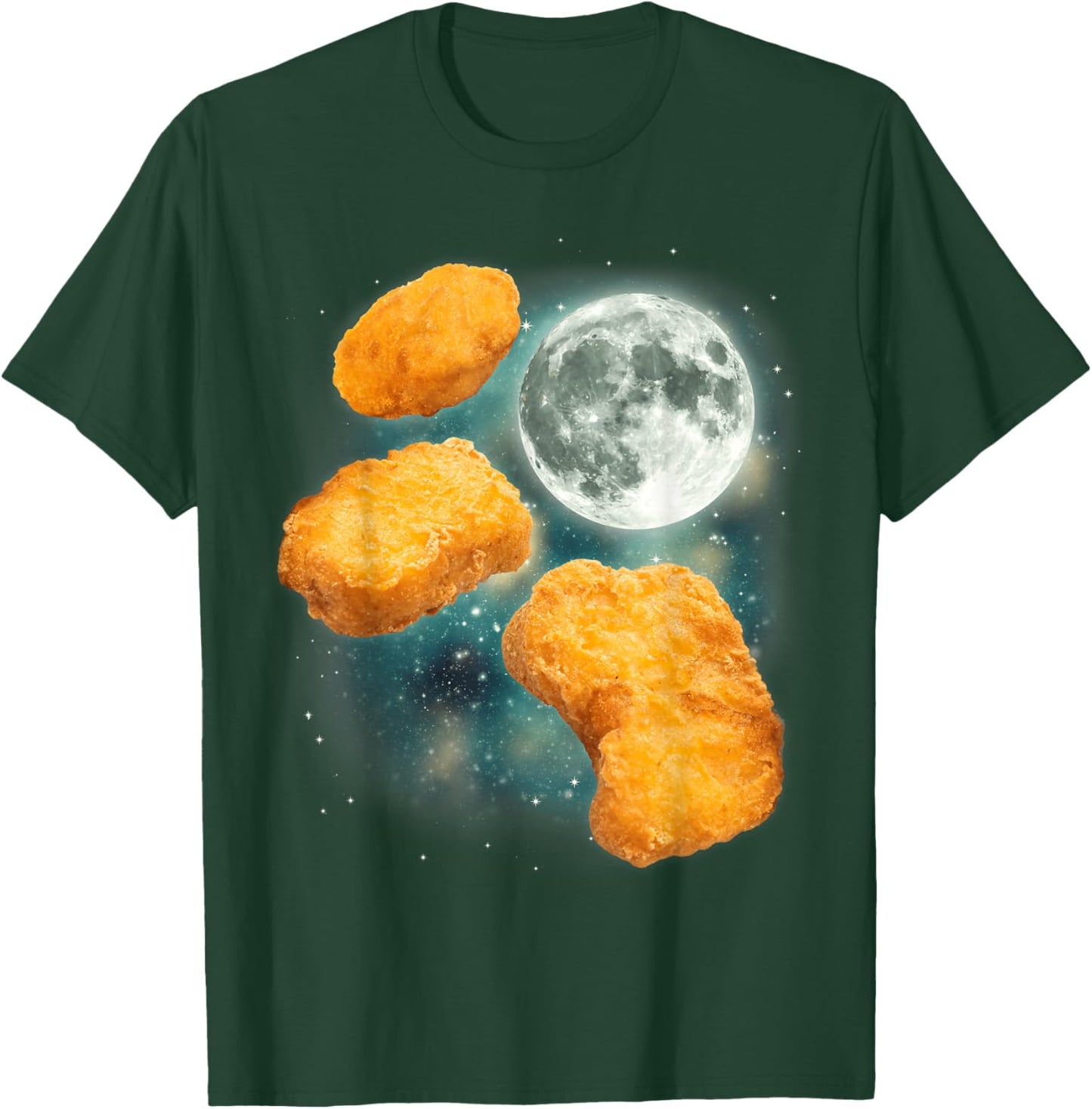 Three Chicken Nuggets Howl at the Moon Funny Parody Tendies T-Shirt - T-Shirt | Forest