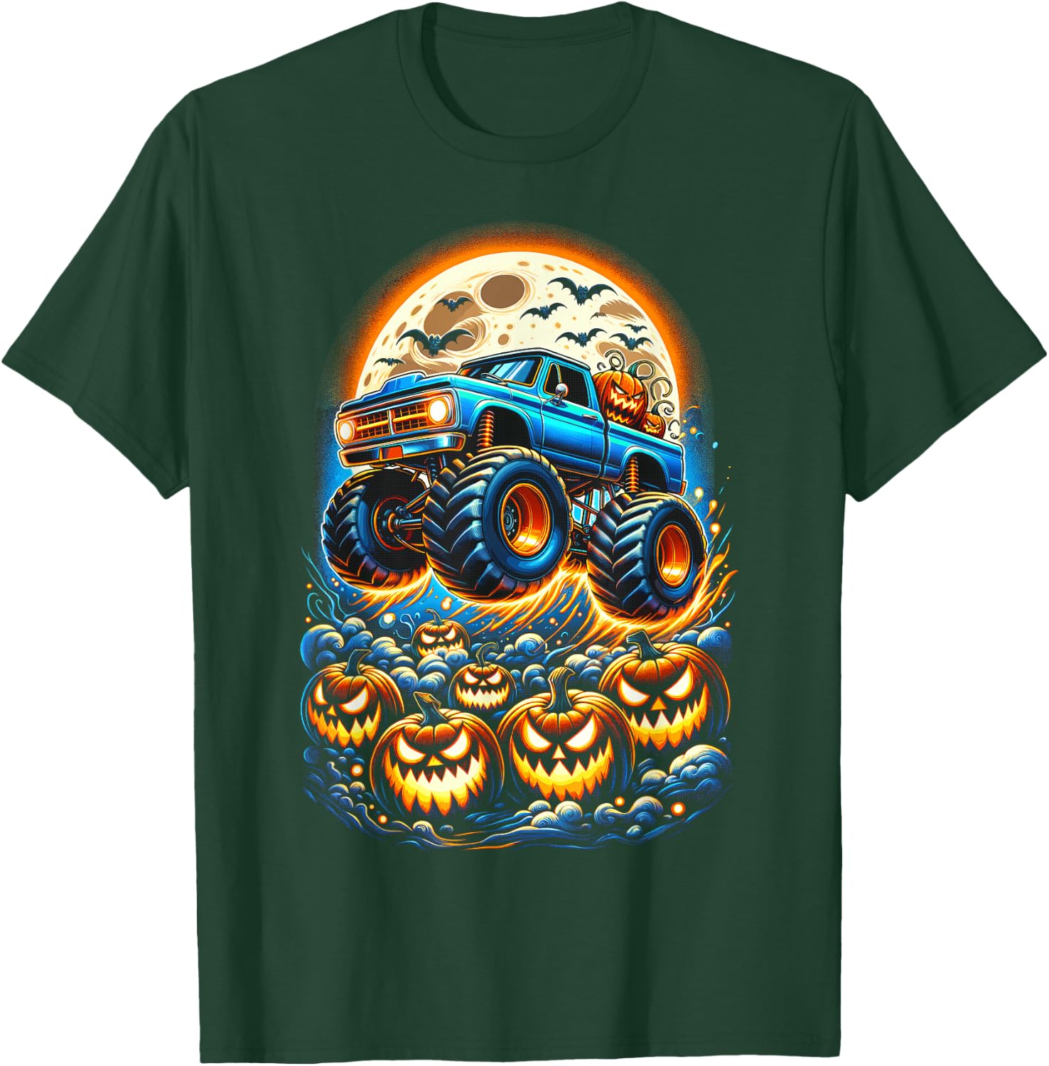 Halloween Monster Truck Jack O Lantern Boy Trick Treat T-Shirt - T-Shirt | Forest