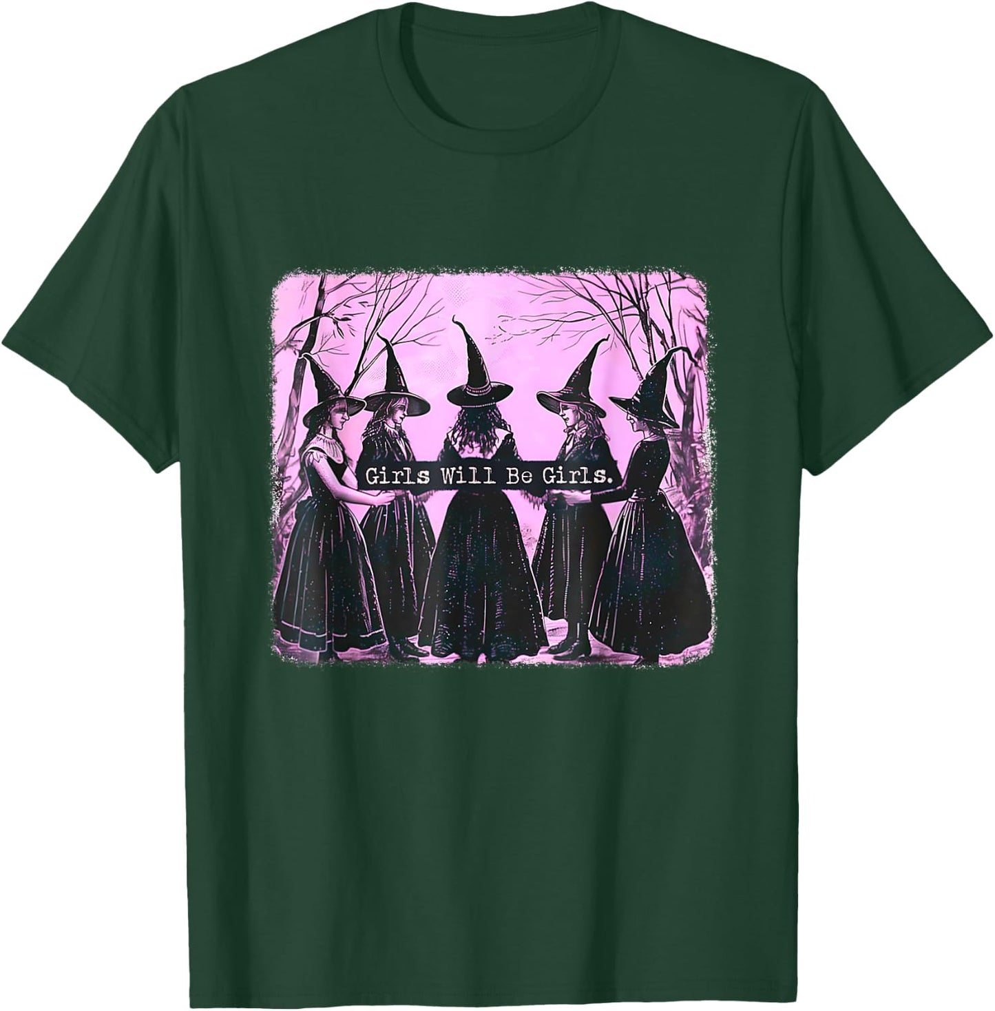 Funny Halloween Shirt 2025 Girl Will Be Girl Witch T-Shirt - T-Shirt | Forest