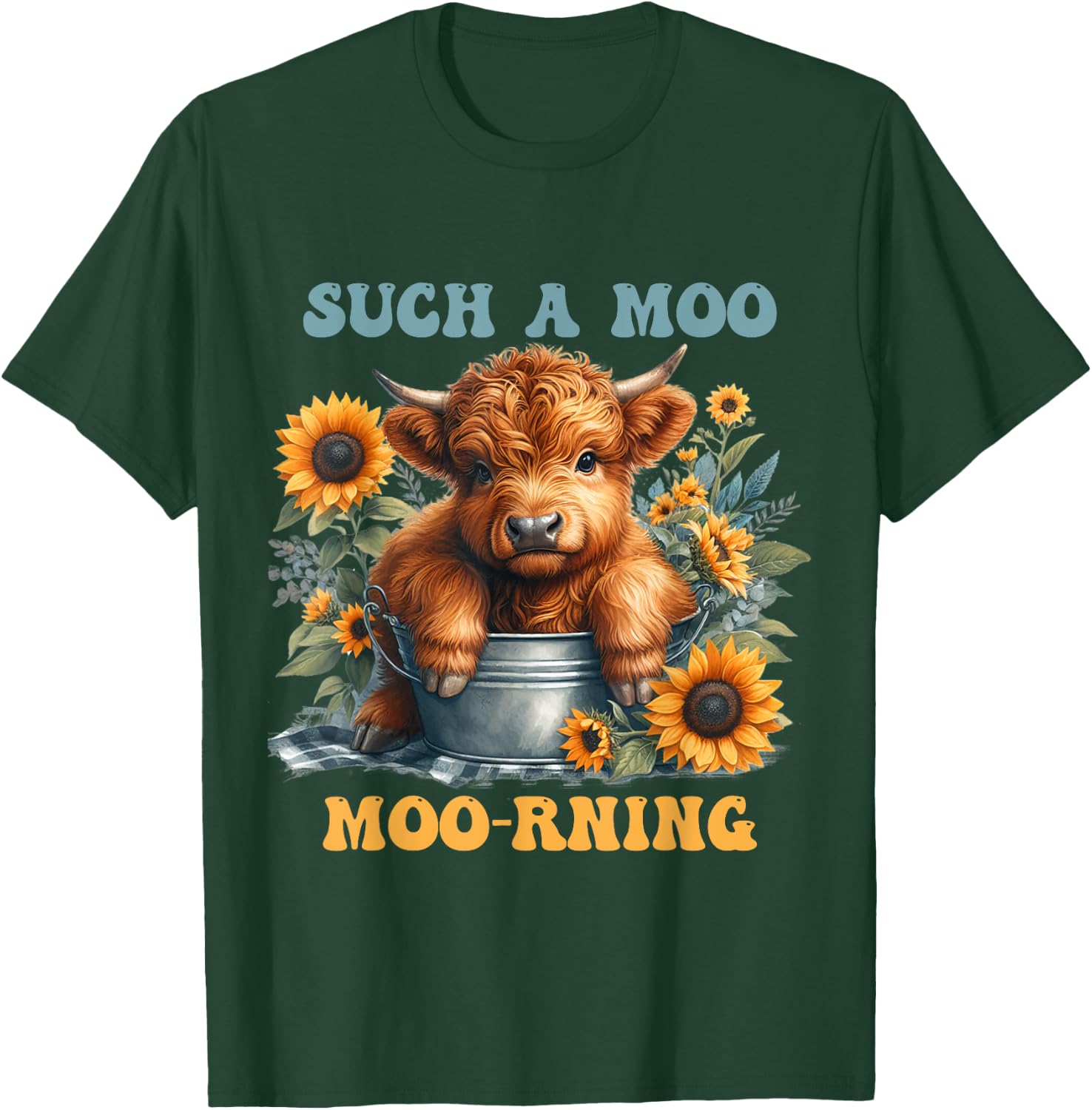Cute Scottish Highland Cow Heifer Farm Animal Girl Women T-Shirt - T-Shirt | Forest