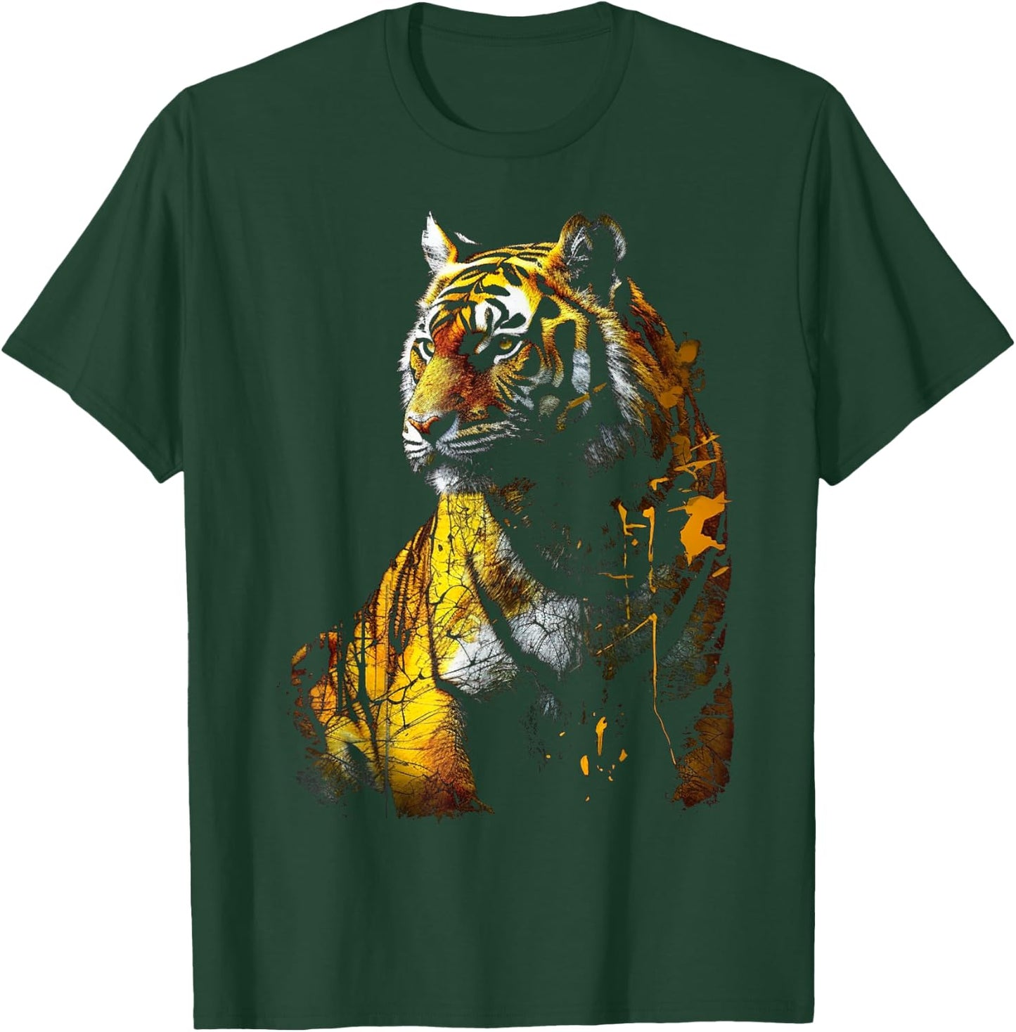 Tiger Artwork - Animal Art Zoo Tiger T-Shirt - T-Shirt | Forest