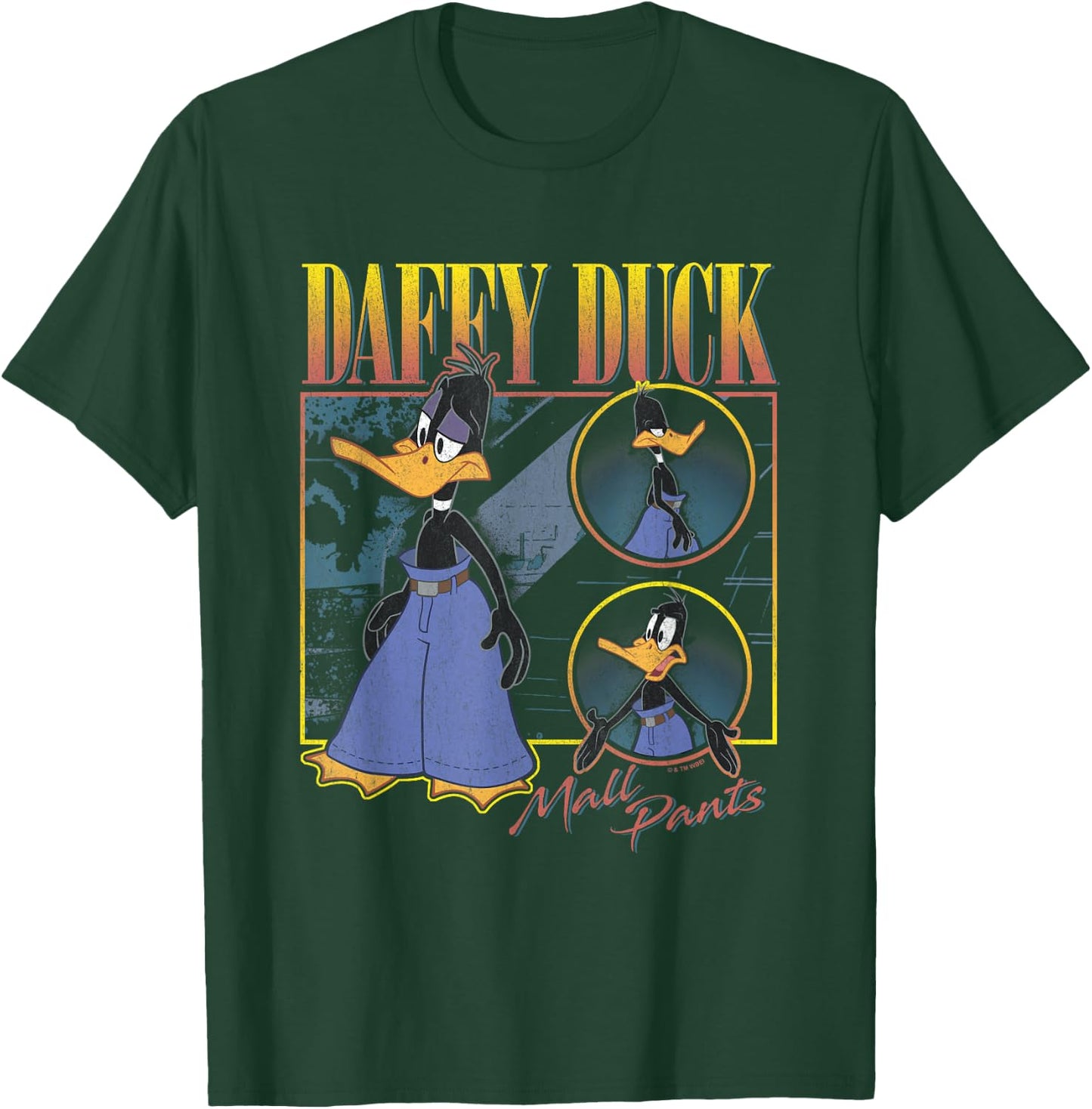 Looney Tunes Daffy Duck Mall Pants Showcase Vintage Panels T-Shirt - T-Shirt | Forest