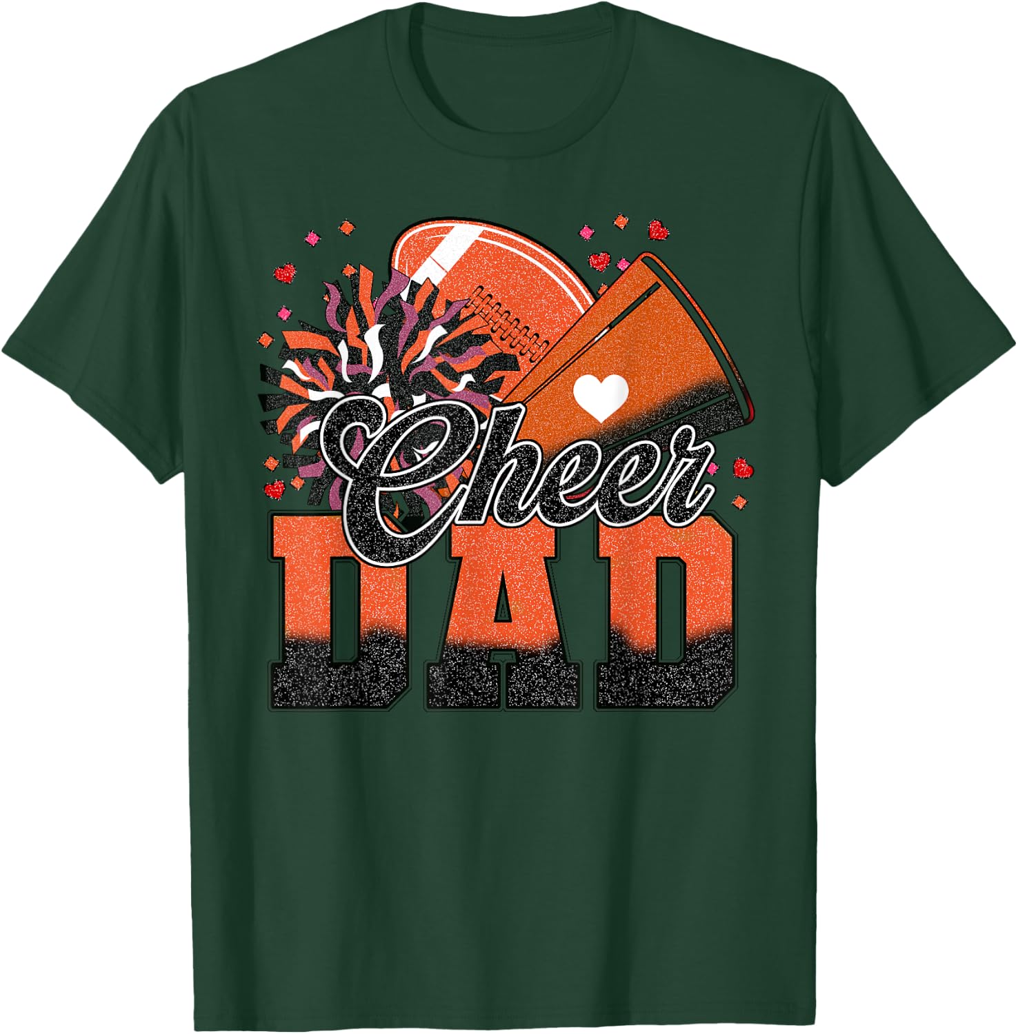 Orange Football Cheer Dad Men Vintage Cheerleader T-Shirt - T-Shirt | Forest