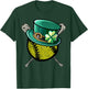 Softball Baseball Leprechaun Hat Shamrock St.Patrick's Day T-Shirt - T-Shirt | Forest