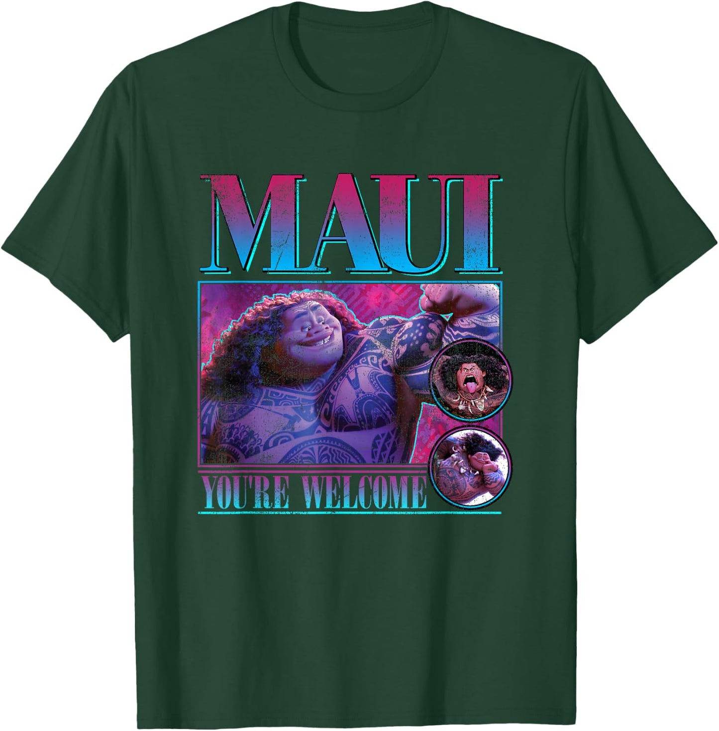 Disney Moana Maui You're Welcome Vintage Portrait Frame T-Shirt - T-Shirt | Forest