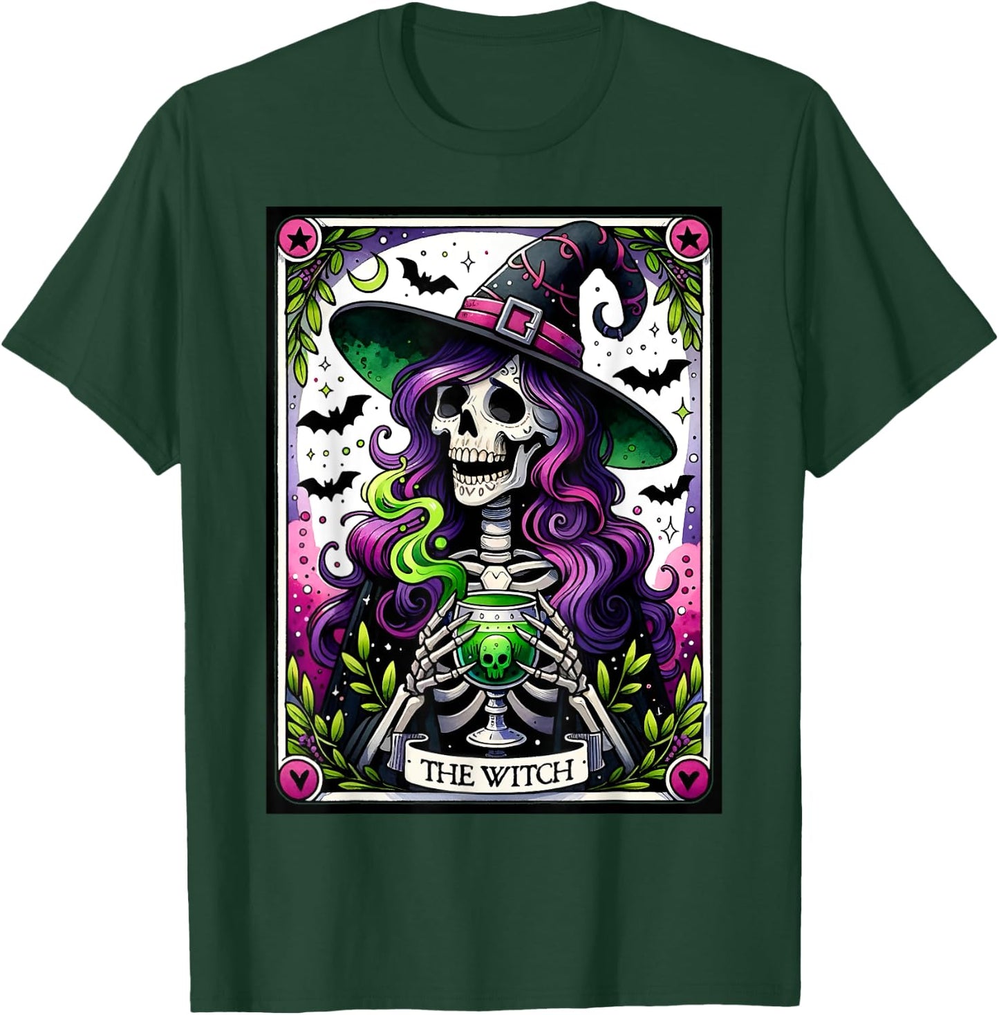 Tarot Card The Witch Trick Or Treat Spooky Season Halloween T-Shirt - T-Shirt | Forest