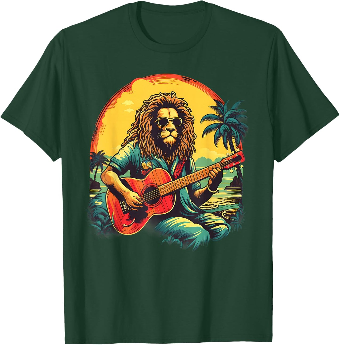 Rastafarian Pride Rasta Reggae Lion Reggae Music Hippie T-Shirt - T-Shirt | Forest