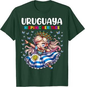 Uruguay Hispanic Heritage Month Celebration girls kids T-Shirt - T-Shirt | Forest