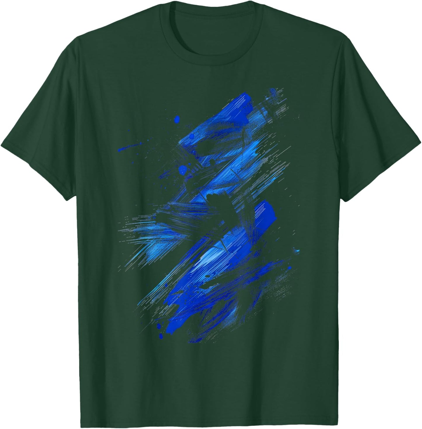Blue And Black Dynamic Splatter T-Shirt - T-Shirt | Forest