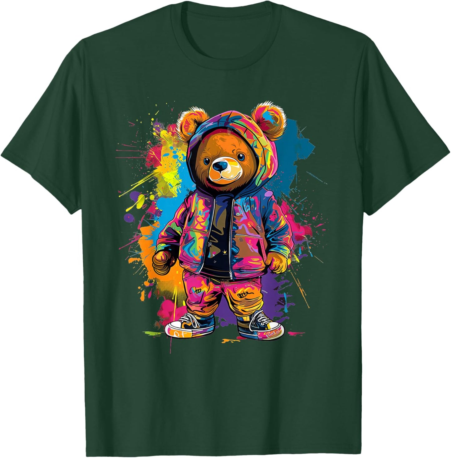 Colorful Teddy Bear Men Women Kids T-Shirt - T-Shirt | Forest