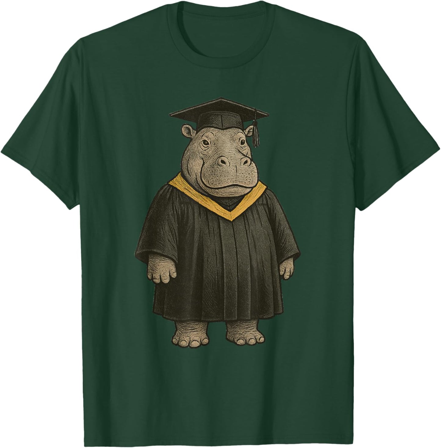 Cute Hippopotamus Graduation Hippo T-Shirt - T-Shirt | Forest