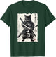 Vintage Samurai Cat Graphic Art Japanese Ukiyo-e Men Women Girls Kids T-Shirt - T-Shirt | Forest