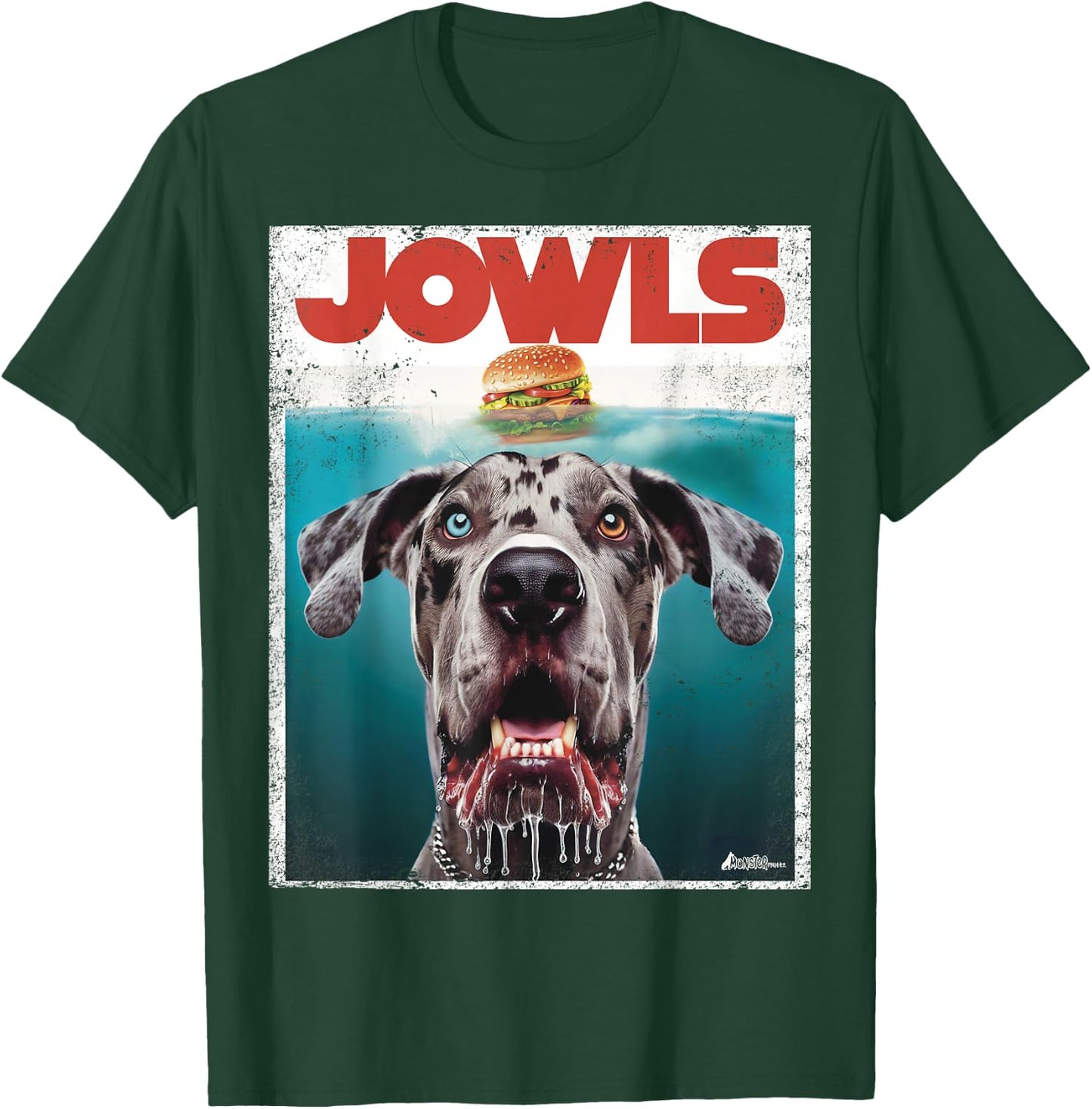 Merle Great Dane Jowls, Paws Top, Blue Eye Brown Dog Mom Dad Women Girls Kids T-Shirt - T-Shirt | Forest