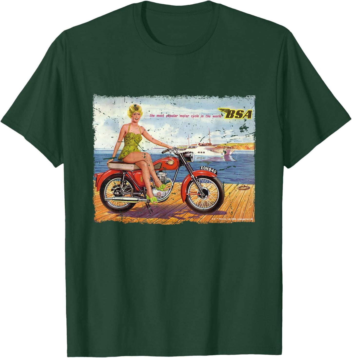 BSA C15 Star 1962 Motorcycle Dockside Ad T-Shirt - T-Shirt | Forest