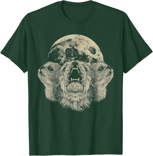 Shih Tzu Dog Howling Moon T-Shirt - T-Shirt | Forest
