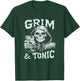 Grim & Tonic Skeleton Drinking GIn Halloween Alcohol Pun T-Shirt - T-Shirt | Forest