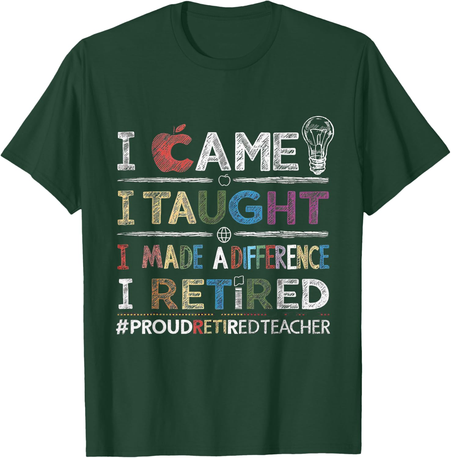 I Came I Taught I Made A Difference I Retired School Out T-Shirt - T-Shirt | Forest