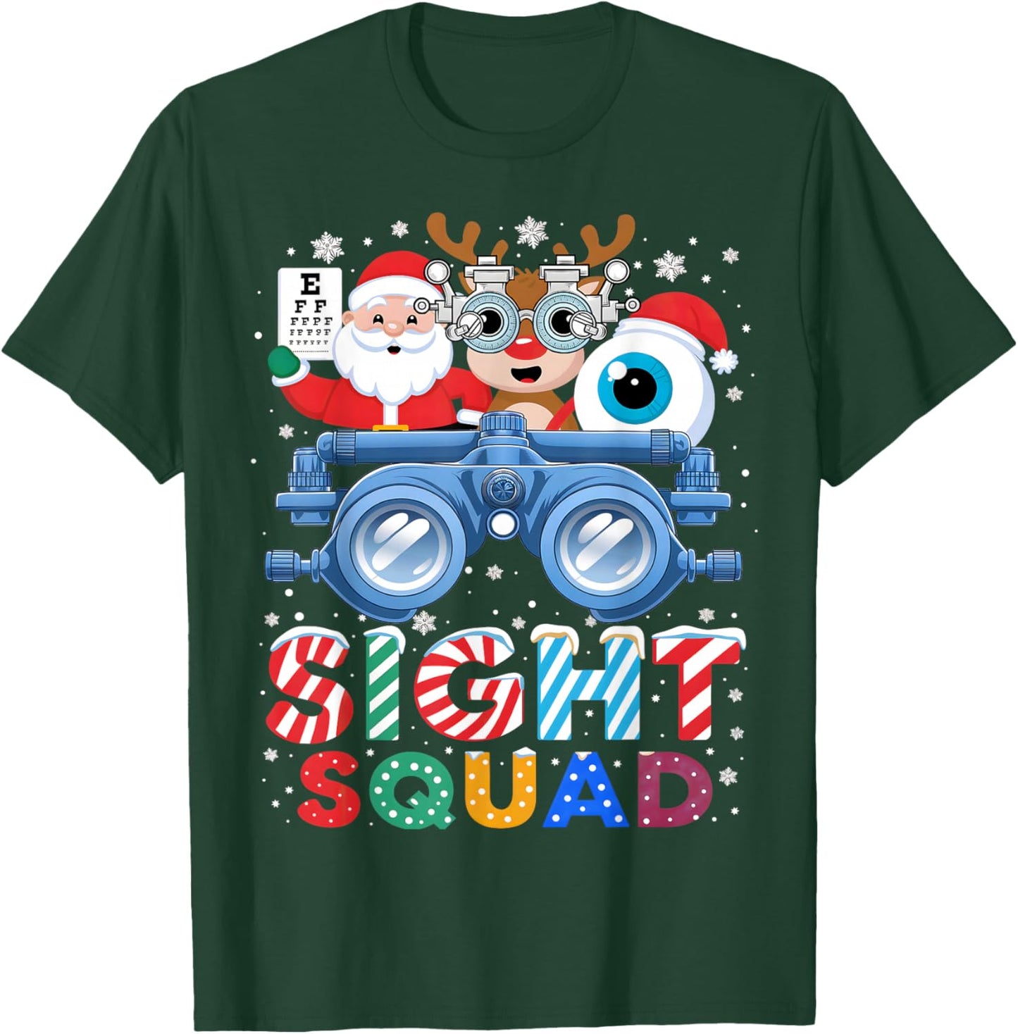 Sight Squad Christmas Optometrist Shirt Eye Doctor Optician T-Shirt - T-Shirt | Forest