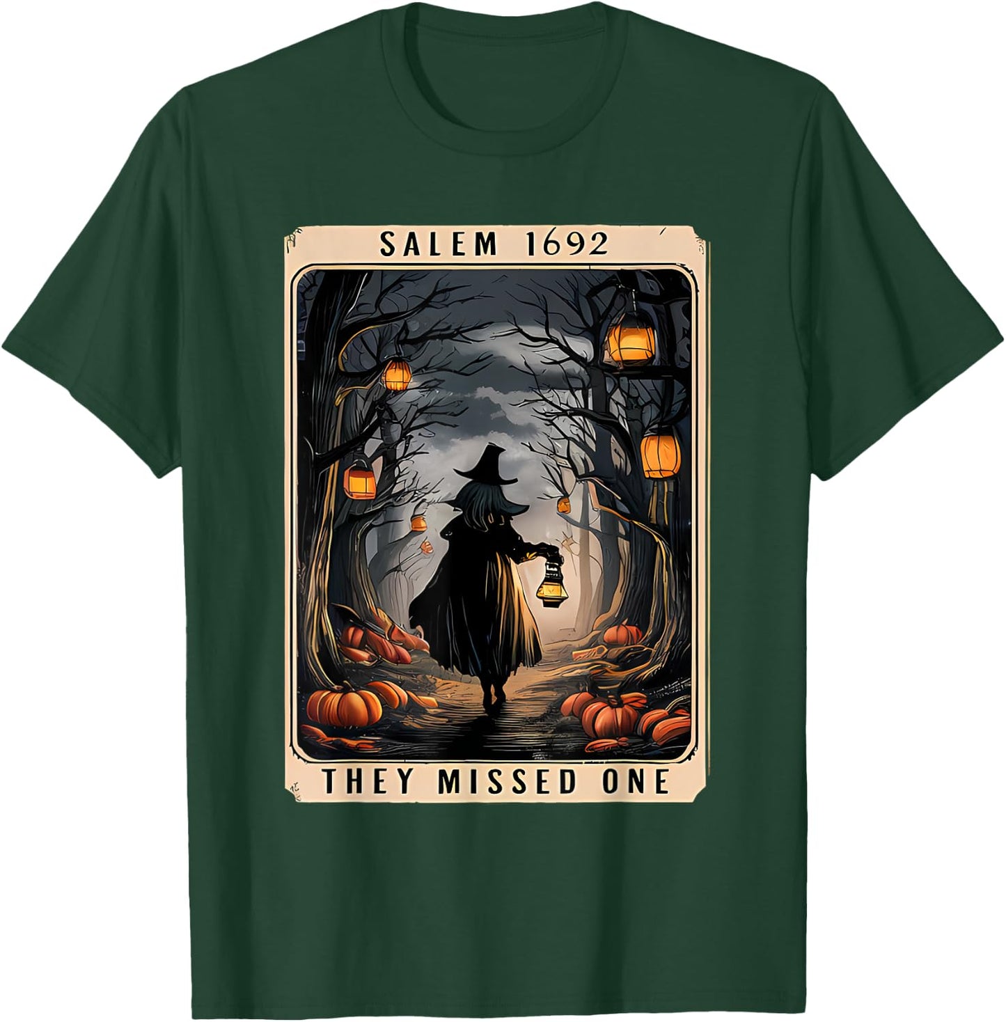 Salem 1692 Halloween Witch They Missed One Tarot Card Women T-Shirt - T-Shirt | Forest