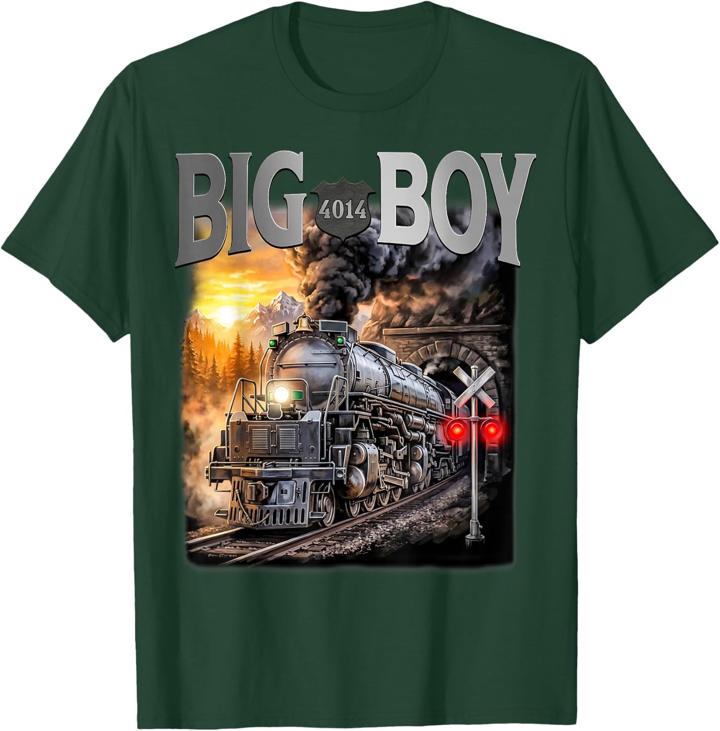 Big Boy 4014 Vintage Steam Locomotive Railroad Train Engine T-Shirt - T-Shirt | Forest