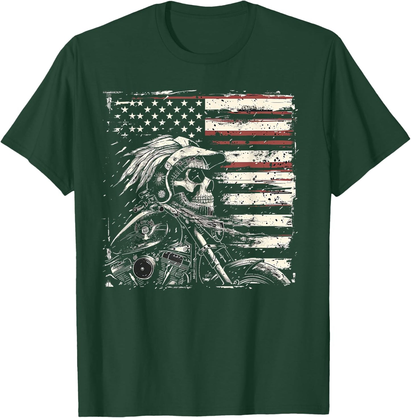 Native American Bikes Motorcycle Indian Bikers Old Classic T-Shirt - T-Shirt | Forest