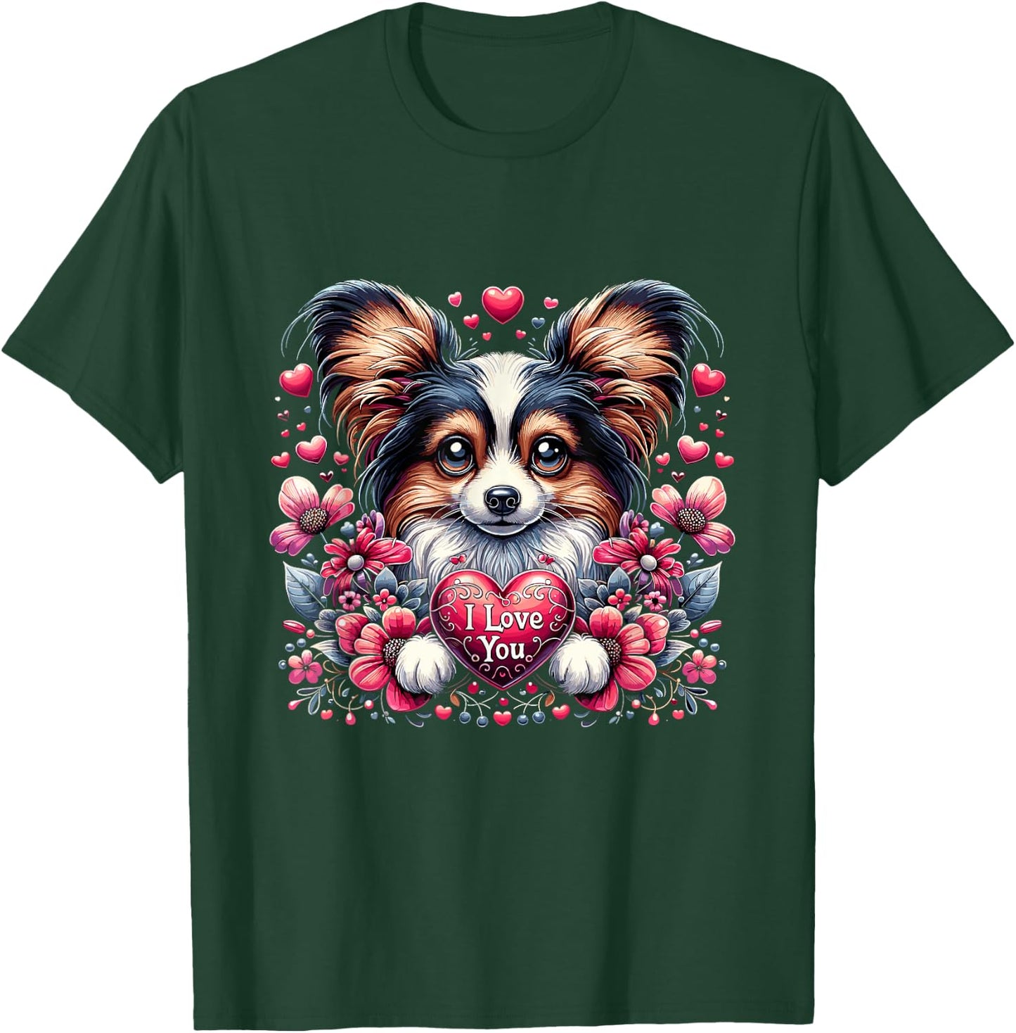 Valentine's Day - adorable Papillon T-Shirt - T-Shirt | Forest
