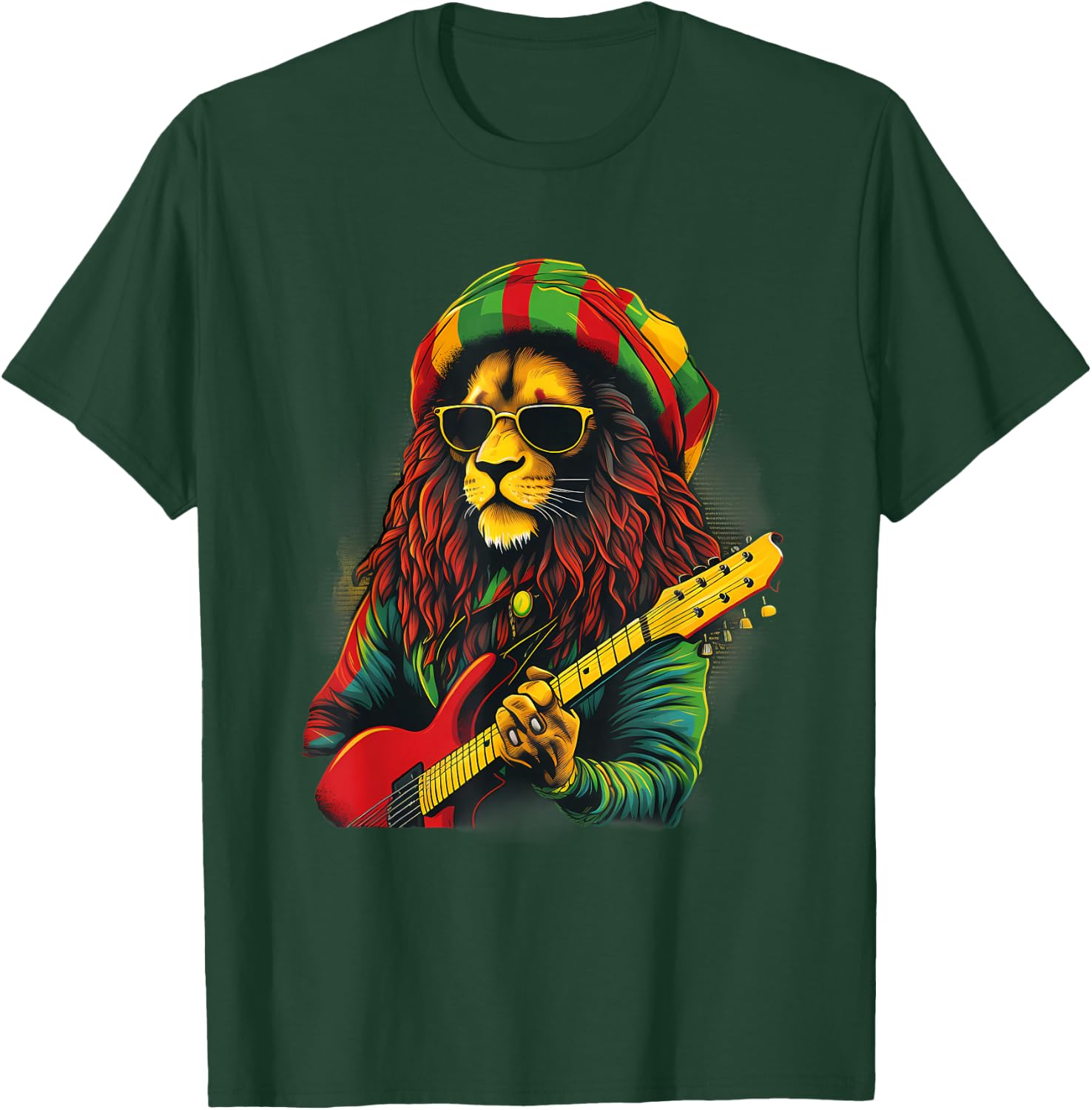 Rasta Reggae Lion Jamaica Rastafarian Roots Lion Of Judah T-Shirt - T-Shirt | Forest
