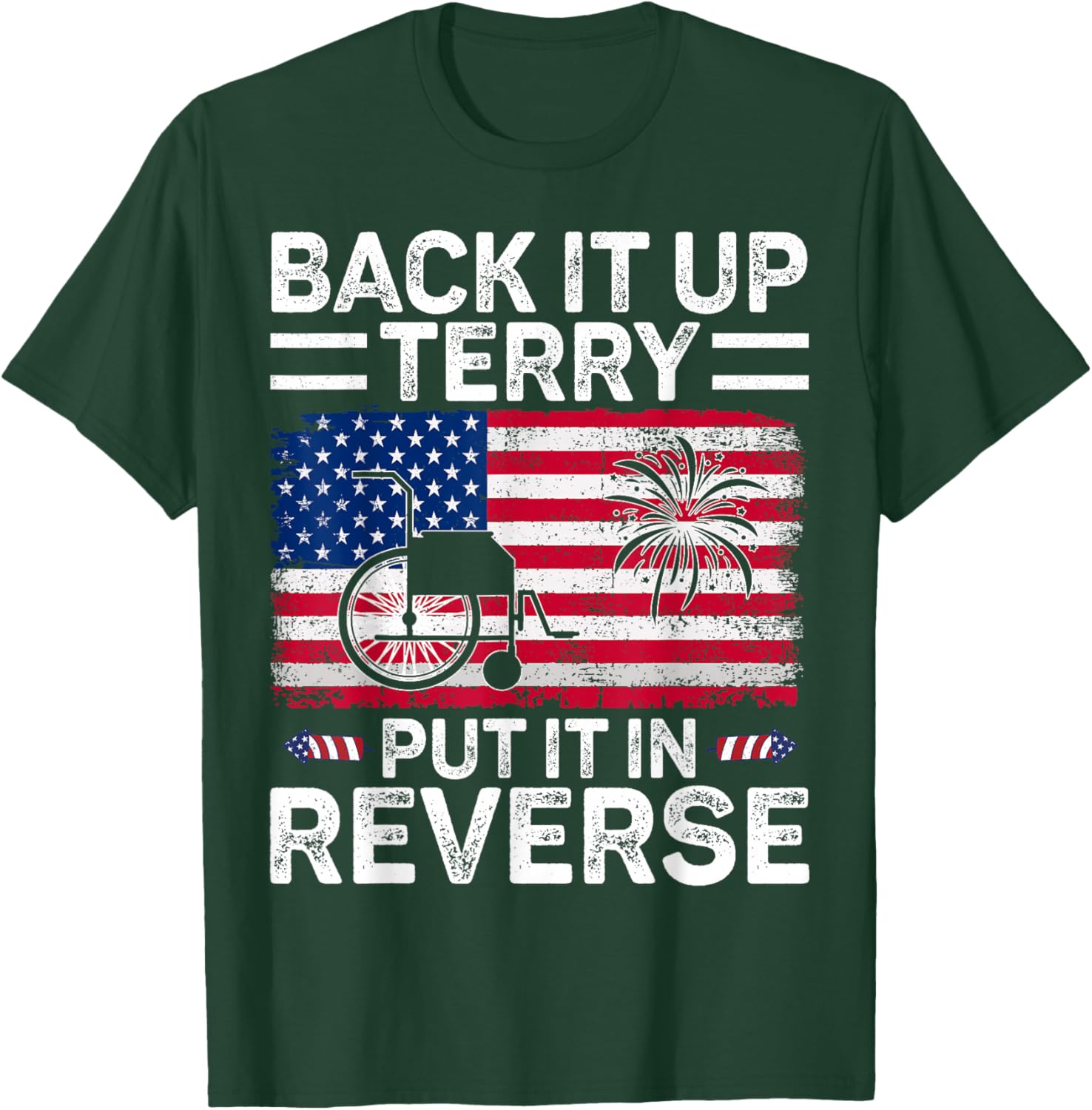 Back it Up Terry Put It In Reverse July 4th Fireworks Terry T-Shirt - T-Shirt | Forest