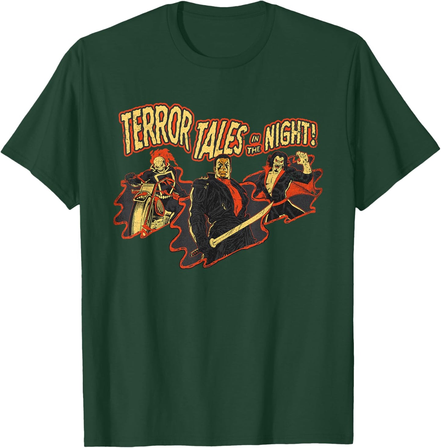 Marvel Blade Ghost Rider & Morbius Terror Tales in The Night T-Shirt - T-Shirt | Forest