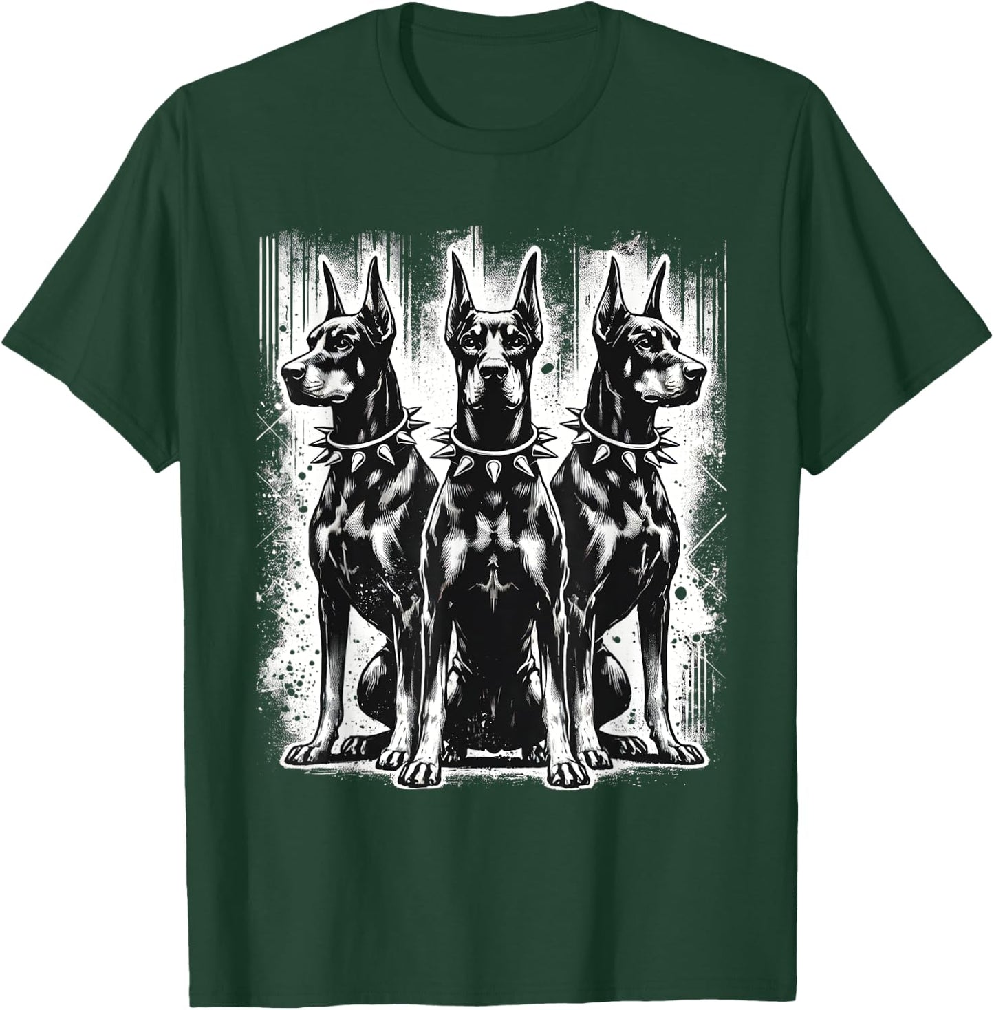 Doberman Pinscher Black and White Dog Lovers T-Shirt - T-Shirt | Forest