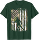 Camo US Flag Soccer Silhouette Vintage Football Patriotic T-Shirt - T-Shirt | Forest