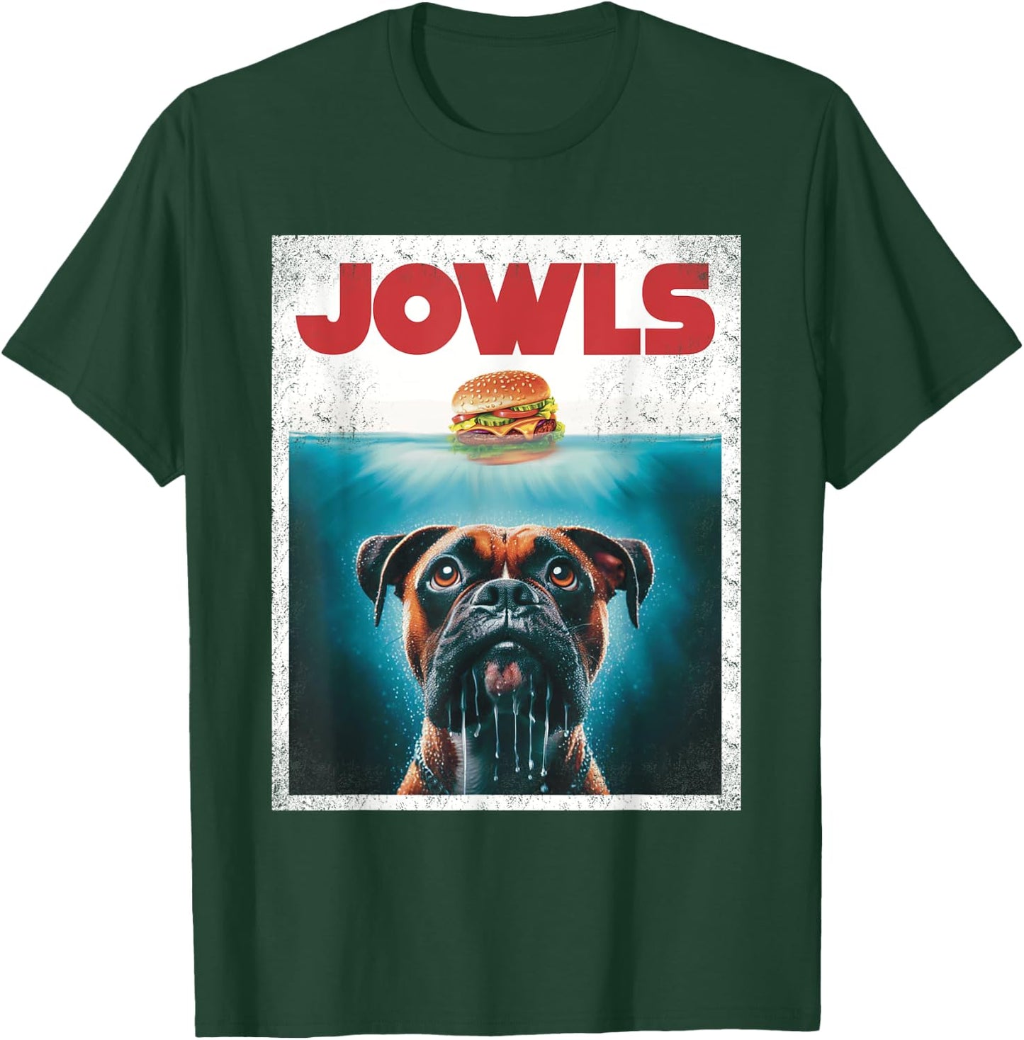 Funny Boxer Brown Brindle Jowls Burger, Wigglebutt Dog Mom Men Women Girls Kids T-Shirt - T-Shirt | Forest