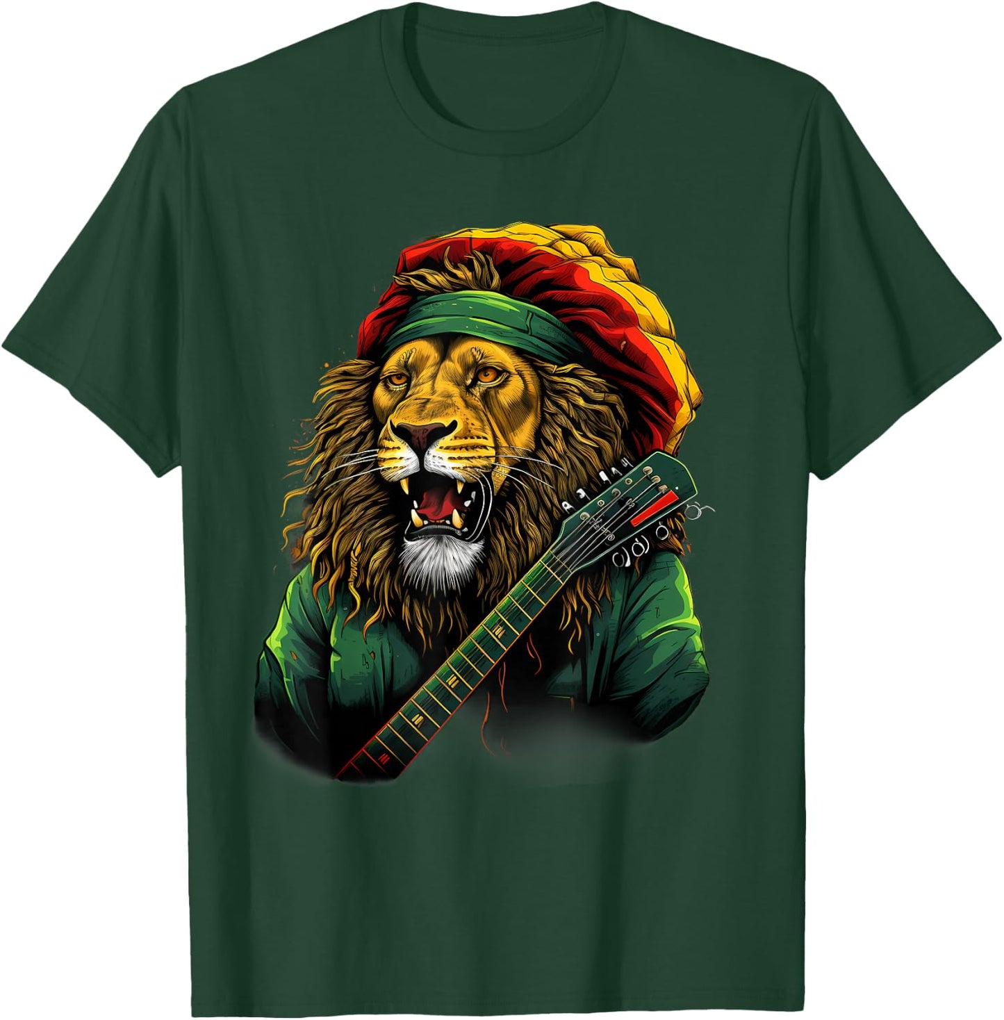 Rasta Reggae Lion Rastafarian Pride Rasta Roots Rastafari T-Shirt - T-Shirt | Forest