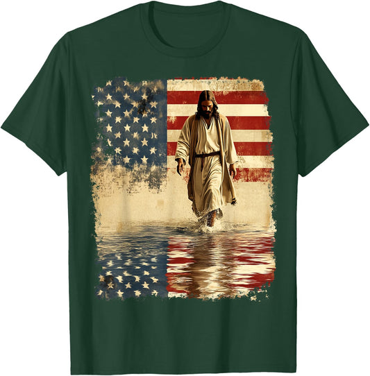USA Jesus Christ T-Shirt - T-Shirt | Forest
