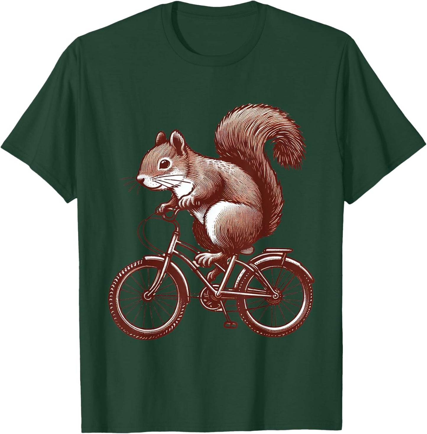 Squirrel Riding A Bicycle Vintage Bike Squirrel T-Shirt - T-Shirt | Forest