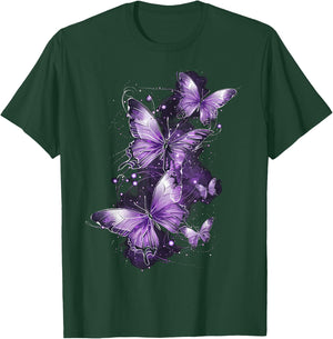 Butterfly Aesthetic Pink and Lila Butterflies Nature T-Shirt - T-Shirt | Forest