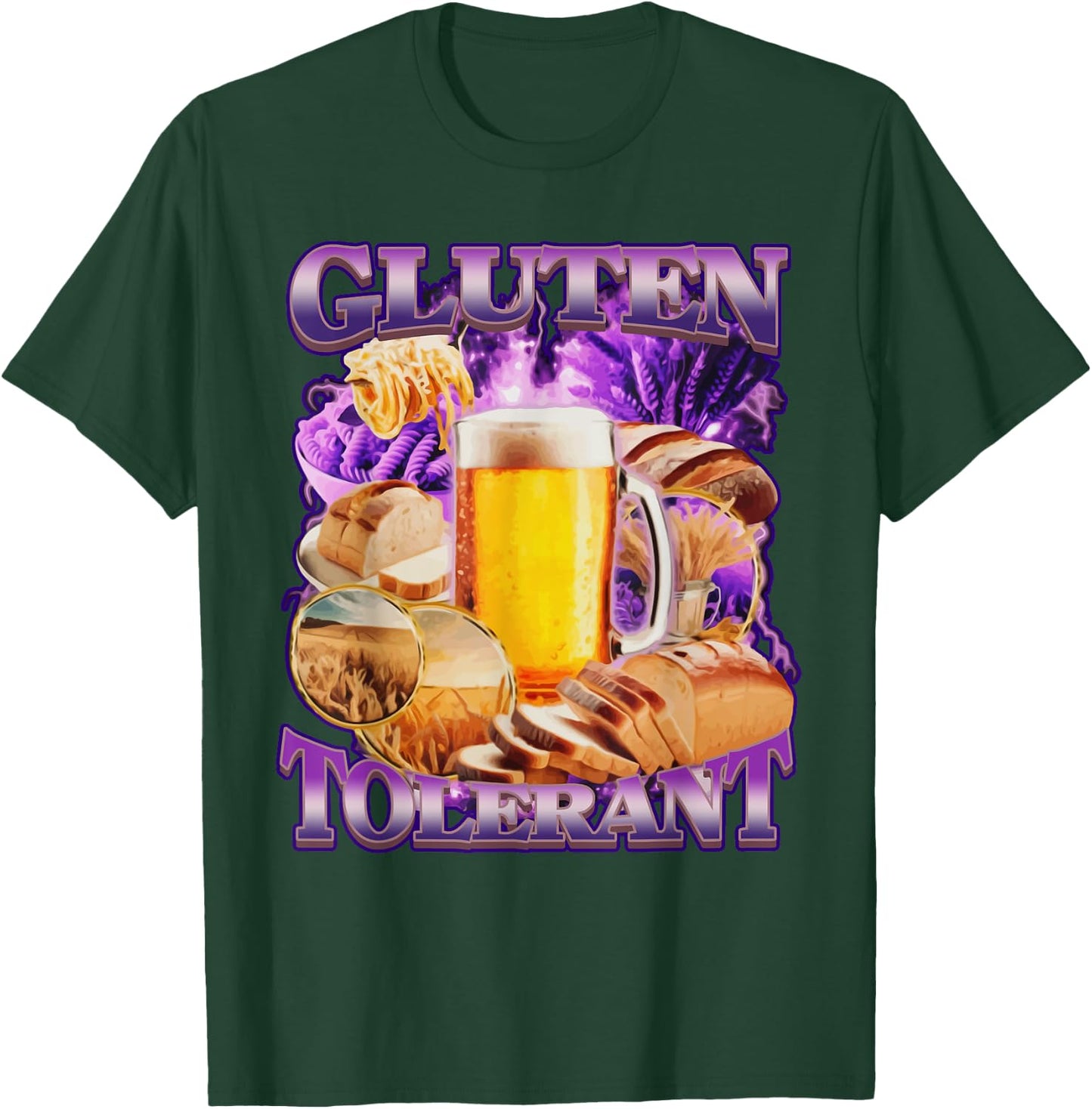 Gluten Tolerant Funny Ketosis Keto Diet Bread Beer Noodles T-Shirt - T-Shirt | Forest