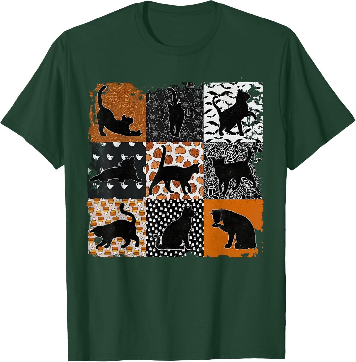 Black Cat Silhouette Halloween Pumpkin Costume Women Men Kid T-Shirt - T-Shirt | Forest