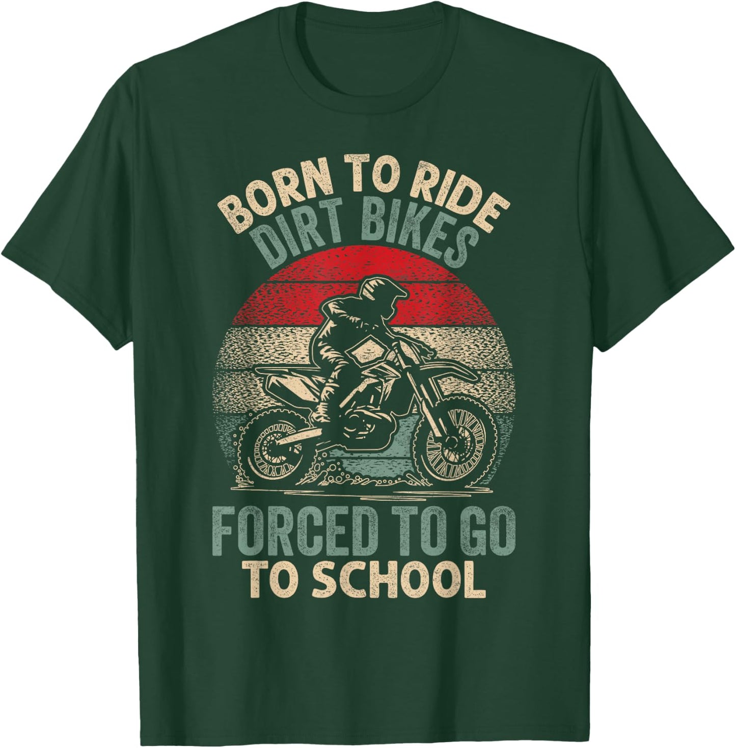 Cool Dirt Bike Art For Kids Men Motocross Dirtbike Rider T-Shirt - T-Shirt | Forest