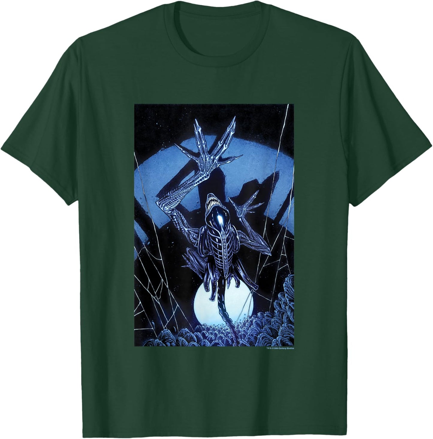 Aliens Iconic Dangerous Xenomorph Web Eggs Big Chest Poster T-Shirt - T-Shirt | Forest