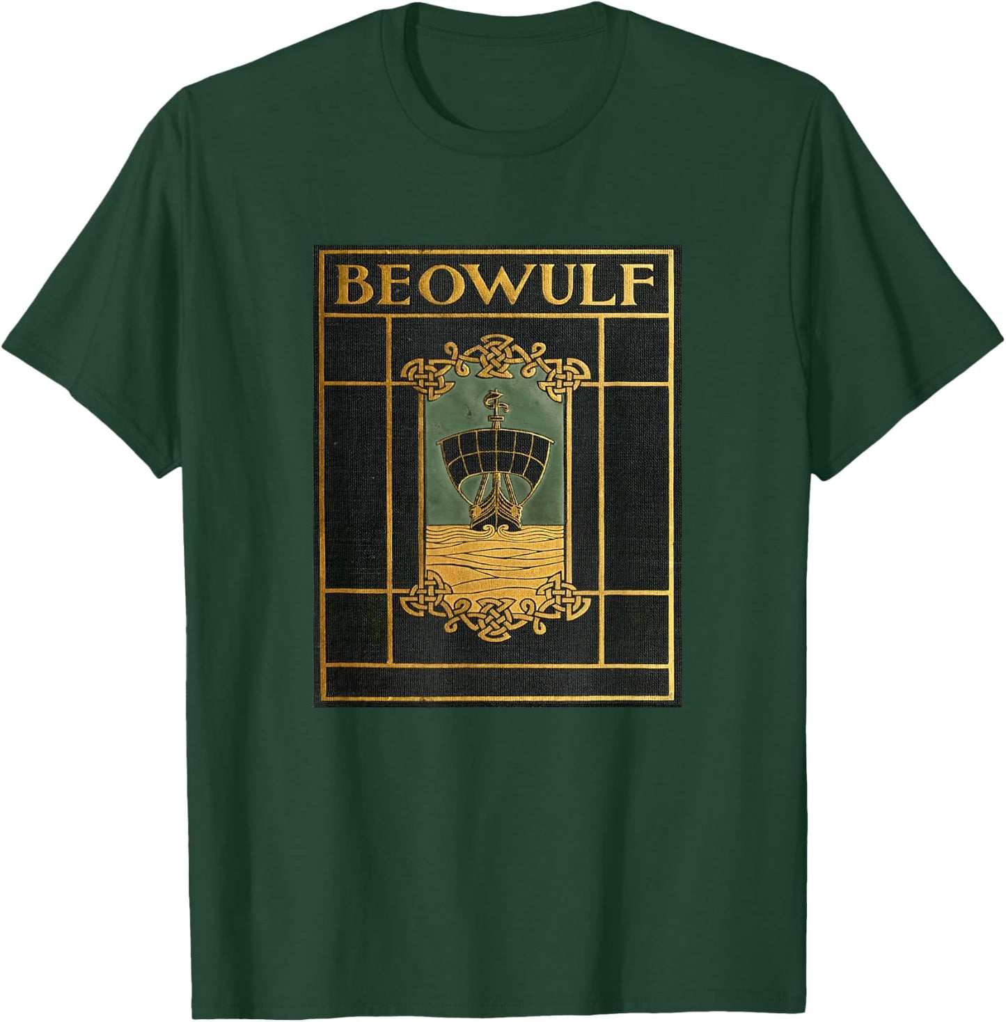English and Viking Epic Poem Beowulf , -Adults, Black, Small, Short Sleeve T-Shirt - T-Shirt | Forest