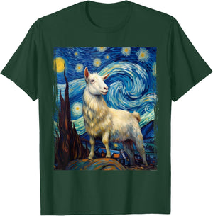 Mountain Goat art Van Gogh Mountain Goat T-Shirt - T-Shirt | Forest