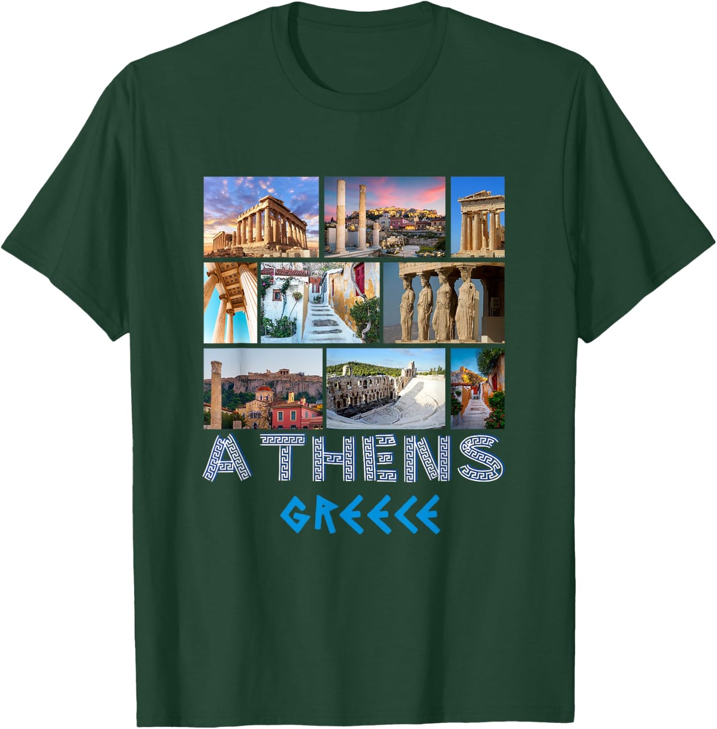 Athens Greece Acropolis Famous Sights Souvenir from Greece T-Shirt - T-Shirt | Forest