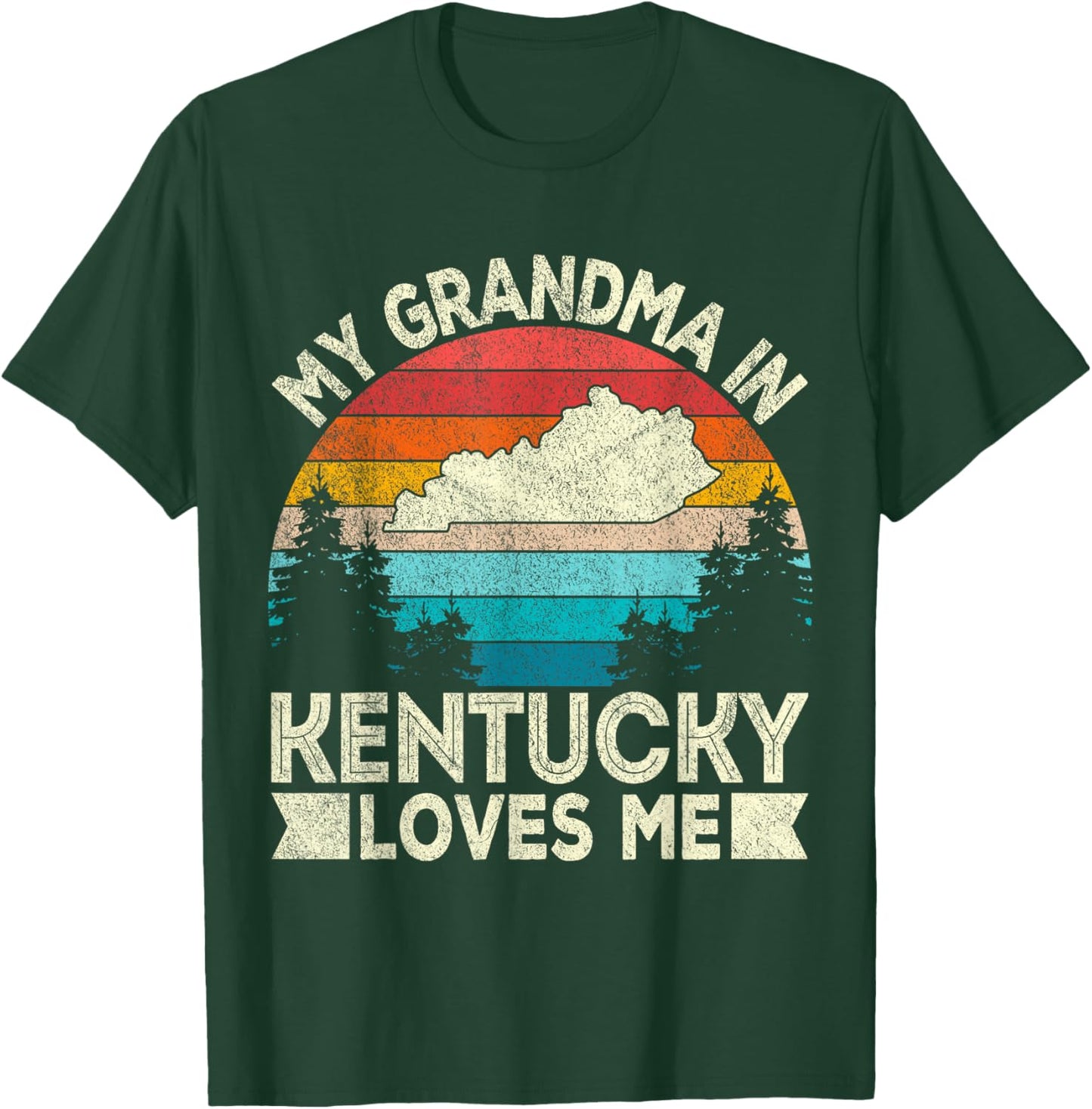 My Grandma In Kentucky Loves Me Retro Kentucky Grandma T-Shirt - T-Shirt | Forest