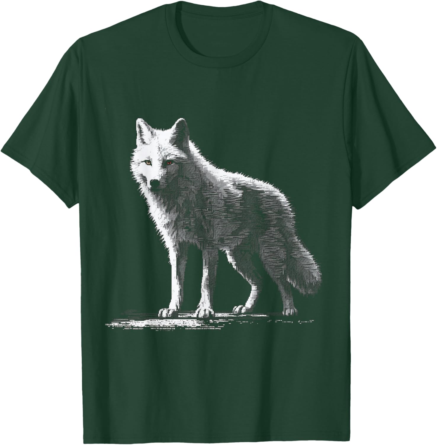 White wolf in pixels - animal art motif wolf T-Shirt - T-Shirt | Forest