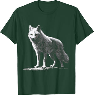White wolf in pixels - animal art motif wolf T-Shirt - T-Shirt | Forest