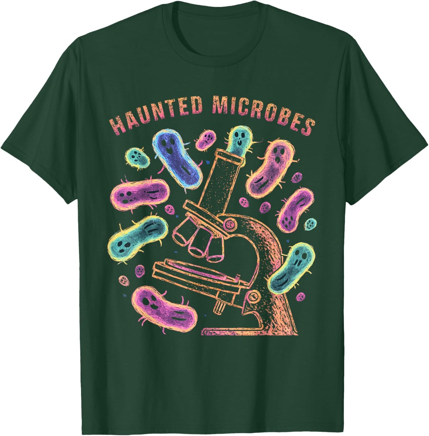 Haunted Microbes, Funny Microbiology Halloween T-Shirt - T-Shirt | Forest