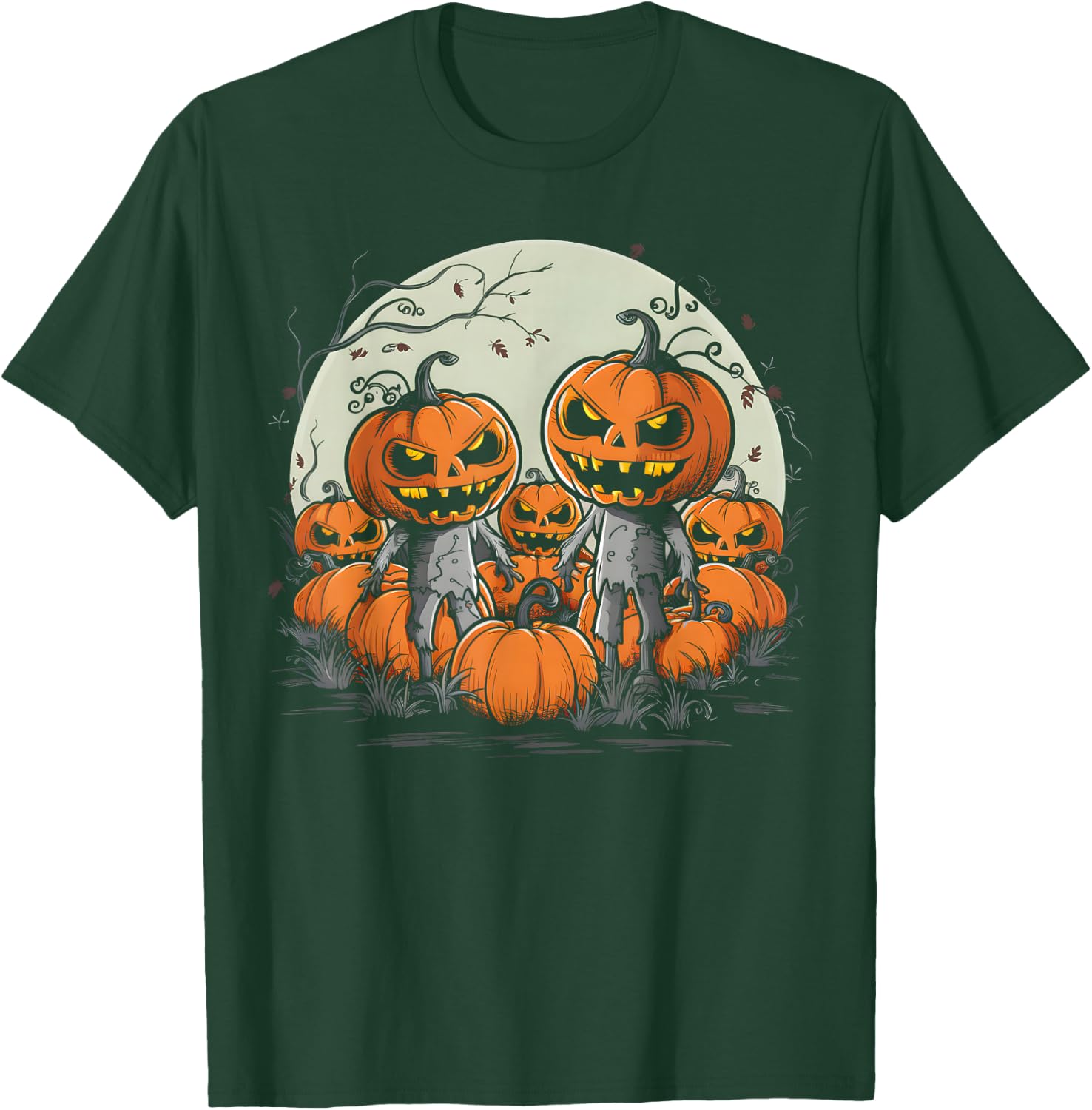 Spooky Zombie Pumpkins eerie Halloween T-Shirt - T-Shirt | Forest