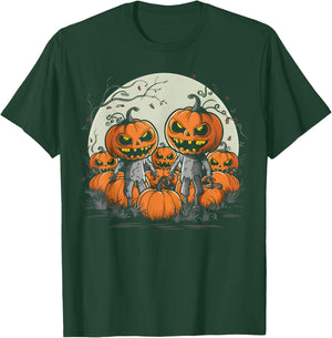 Spooky Zombie Pumpkins eerie Halloween T-Shirt - T-Shirt | Forest