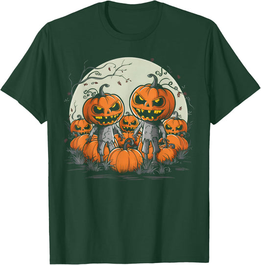 Spooky Zombie Pumpkins eerie Halloween T-Shirt - T-Shirt | Forest